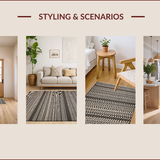 Ultra Soft Area Rug, Non Slip, Stain Resistant, Washable Area Rugs for Living Room, Bedroom, Reversible Braided Farmhouse Entryway Cotton Rug(Brown)