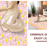 Ultra Soft Area Rug, Non Slip, Stain Resistant, Washable Area Rugs for Living Room, Bedroom, Playful White Petal Motif(Pink)