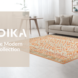 Ultra Soft Area Rug, Non Slip, Stain Resistant, Washable Area Rugs for Living Room, Bedroom, Striking Neutral Abstract Aesthetics(Orange)