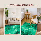 Ultra Soft Area Rug, Non Slip, Stain Resistant, Washable Area Rugs for Living Room, Bedroom, Artistic Shaggy Color Fusion(Green)