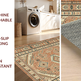 Ultra Soft Area Rug, Non Slip, Stain Resistant, Washable Area Rugs for Living Room, Bedroom, Whimsical Boho Inspired Pattern(Orange)