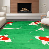 Ultra Soft Area Rug, Non Slip, Stain Resistant, Washable Area Rugs for Living Room, Bedroom, Serene Coastal Aquatic Vibes(Green)