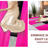 Ultra Soft Area Rug, Non Slip, Stain Resistant, Washable Area Rugs for Living Room, Bedroom, Eye-Catching Urban Geometric Vibe(Pink)