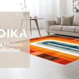 Ultra Soft Area Rug, Non Slip, Stain Resistant, Washable Area Rugs for Living Room, Bedroom, Transitional Colorful Organic Shapes(Orange)