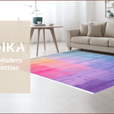Ultra Soft Area Rug, Non Slip, Stain Resistant, Washable Area Rugs for Living Room, Bedroom, Radiant Soft Rainbow Fusion Style(Pink)