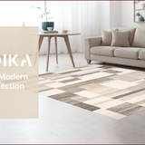 Ultra Soft Area Rug, Non Slip, Stain Resistant, Washable Area Rugs for Living Room, Bedroom, Elegant Neutral Toned Abstract Design(Beige)