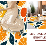 Ultra Soft Area Rug, Non Slip, Stain Resistant, Washable Area Rugs for Living Room, Bedroom, Fun Juicy Patterned Surface(Orange)