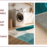 Ultra Soft Area Rug, Non Slip, Stain Resistant, Washable Area Rugs for Living Room, Bedroom, Modern Abstract Teal Living Room Pet-Friendly Rug(Beige)