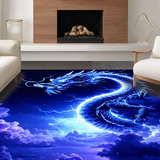 Ultra Soft Area Rug, Non Slip, Stain Resistant, Washable Area Rugs for Living Room, Bedroom, Mysterious Celestial Animal Print(Blue)
