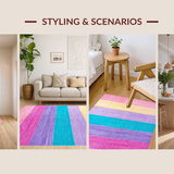 Ultra Soft Area Rug, Non Slip, Stain Resistant, Washable Area Rugs for Living Room, Bedroom, Lively Playful Iridescent Touch(Pink)
