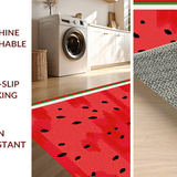 Ultra Soft Area Rug, Non Slip, Stain Resistant, Washable Area Rugs for Living Room, Bedroom, Bright Red Fun Artful Touch(Red)