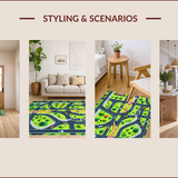 Ultra Soft Area Rug, Non Slip, Stain Resistant, Washable Area Rugs for Living Room, Bedroom, Colorful City Life Kids Playroom Educational Rug(Green)
