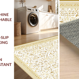 Ultra Soft Area Rug, Non Slip, Stain Resistant, Washable Area Rugs for Living Room, Bedroom, Contemporary Soft Tiled Composition(White)