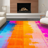 Ultra Soft Area Rug, Non Slip, Stain Resistant, Washable Area Rugs for Living Room, Bedroom, Dynamic Colorful Expressionist Design(Blue)