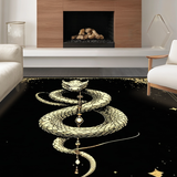 Ultra Soft Area Rug, Non Slip, Stain Resistant, Washable Area Rugs for Living Room, Bedroom, Striking Modern Snake Graphics(White)