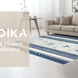 Ultra Soft Area Rug, Non Slip, Stain Resistant, Washable Area Rugs for Living Room, Bedroom, Trendy Striped Seaside Inspiration(Blue)