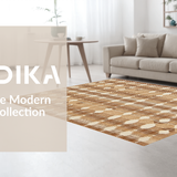 Ultra Soft Area Rug, Non Slip, Stain Resistant, Washable Area Rugs for Living Room, Bedroom, Chic Minimalist Trellis Pattern(Beige)