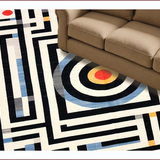 Ultra Soft Area Rug, Non Slip, Stain Resistant, Washable Area Rugs for Living Room, Bedroom, Vivid Geometric Fantasy Motif(Black)