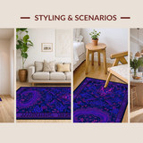 Ultra Soft Area Rug, Non Slip, Stain Resistant, Washable Area Rugs for Living Room, Bedroom, Contemporary Bold Dragon Imagery(Purple)