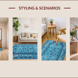 Ultra Soft Area Rug, Non Slip, Stain Resistant, Washable Area Rugs for Living Room, Bedroom, Vintage Distressed(Blue)
