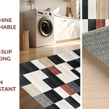 Ultra Soft Area Rug, Non Slip, Stain Resistant, Washable Area Rugs for Living Room, Bedroom, Modern Monochrome Diamond Pattern(Gray)