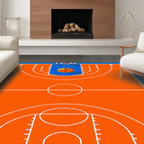 Ultra Soft Area Rug, Non Slip, Stain Resistant, Washable Area Rugs for Living Room, Bedroom, Dynamic Fire-Printed Sports Aesthetic(Orange)