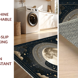 Ultra Soft Area Rug, Non Slip, Stain Resistant, Washable Area Rugs for Living Room, Bedroom, Whimsical Gray and Brown Geometry(Black)