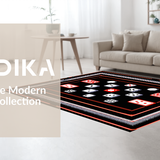 Ultra Soft Area Rug, Non Slip, Stain Resistant, Washable Area Rugs for Living Room, Bedroom, Bold Red and White Dice Aesthetic(White)