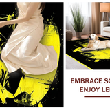 Ultra Soft Area Rug, Non Slip, Stain Resistant, Washable Area Rugs for Living Room, Bedroom, Vibrant Youthful Graphic Design(Yellow)