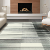 Ultra Soft Area Rug, Non Slip, Stain Resistant, Washable Area Rugs for Living Room, Bedroom, Classic Black And White Striped Rug: Entryway Decor Doormat(Gray)