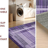 Ultra Soft Area Rug, Non Slip, Stain Resistant, Washable Area Rugs for Living Room, Bedroom, Vibrant Lattice Design Motif(Purple)