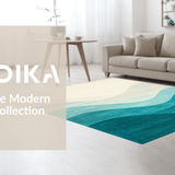 Ultra Soft Area Rug, Non Slip, Stain Resistant, Washable Area Rugs for Living Room, Bedroom, Serene Coastal Watercolor Design(Beige)