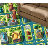 Ultra Soft Area Rug, Non Slip, Stain Resistant, Washable Area Rugs for Living Room, Bedroom, Non-Slip Road Design Carpet for Classroom Game Area(Gray)