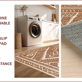 Ultra Soft Area Rug, Non Slip, Stain Resistant, Washable Area Rugs for Living Room, Bedroom, Western Aztec Low Pile(Brown)
