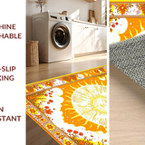 Ultra Soft Area Rug, Non Slip, Stain Resistant, Washable Area Rugs for Living Room, Bedroom, Whimsical Sun and Moon Embellishments(Orange)