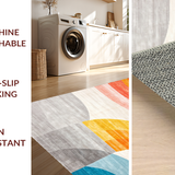 Ultra Soft Area Rug, Non Slip, Stain Resistant, Washable Area Rugs for Living Room, Bedroom, Chic Geometric Patterned Runner(Orange)
