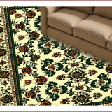 Ultra Soft Area Rug, Non Slip, Stain Resistant, Washable Area Rugs for Living Room, Bedroom, Distressed Green and Brown Living Room Rug(Beige)