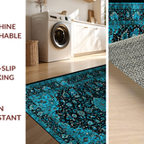 Traditional Blue Tones Retro Motif(Black)