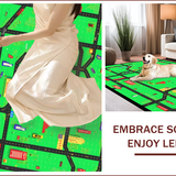 Ultra Soft Area Rug, Non Slip, Stain Resistant, Washable Area Rugs for Living Room, Bedroom, Playful Urban Landscape Aesthetic(Green)