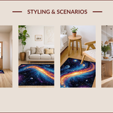 Ultra Soft Area Rug, Non Slip, Stain Resistant, Washable Area Rugs for Living Room, Bedroom, Galaxy Planet Earth(Blue)