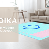 Ultra Soft Area Rug, Non Slip, Stain Resistant, Washable Area Rugs for Living Room, Bedroom, Pastel Playful Smiley Design(Blue)
