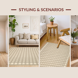 Chic Earthy Toned Checker Motif(Beige)