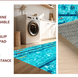 Ultra Soft Area Rug, Non Slip, Stain Resistant, Washable Area Rugs for Living Room, Bedroom, Swimming Pool Print Shaggy(Blue)