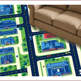 Ultra Soft Area Rug, Non Slip, Stain Resistant, Washable Area Rugs for Living Room, Bedroom, Whimsical Green Landscape Design(Blue)