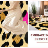 Ultra Soft Area Rug, Non Slip, Stain Resistant, Washable Area Rugs for Living Room, Bedroom, Bold Pink Leopard Print Bedroom Accent Rug(Beige)