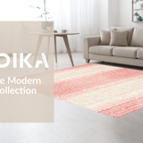Ultra Soft Area Rug, Non Slip, Stain Resistant, Washable Area Rugs for Living Room, Bedroom, Whimsical Ribbon Loop Rug Featuring Preppy Bows and Scallop Accents(Pink)