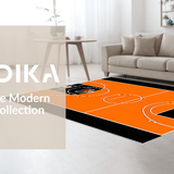 Ultra Soft Area Rug, Non Slip, Stain Resistant, Washable Area Rugs for Living Room, Bedroom, Bold Basketball Iconic Imagery(Orange)