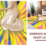 Ultra Soft Area Rug, Non Slip, Stain Resistant, Washable Area Rugs for Living Room, Bedroom, Striking Modern Swirling Pattern(Yellow)