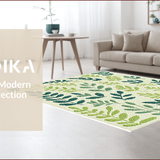 Ultra Soft Area Rug, Non Slip, Stain Resistant, Washable Area Rugs for Living Room, Bedroom, Boho Green Botanical Entryway Non-Slip Washable Rug(Green)