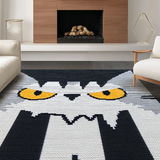 Ultra Soft Area Rug, Non Slip, Stain Resistant, Washable Area Rugs for Living Room, Bedroom, Vivid Cartoonish Creature Pattern(White)